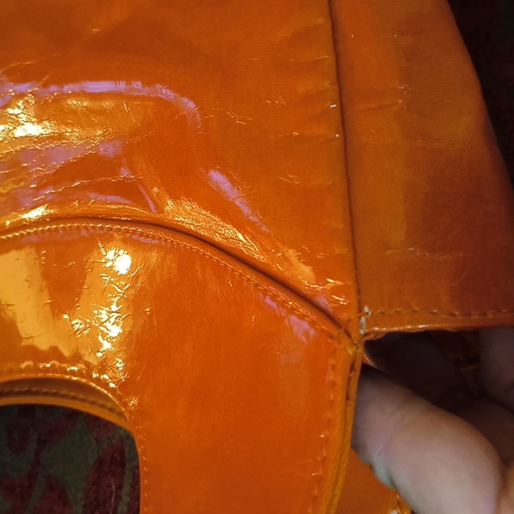 Neiman Marcus Orange Bag Vintage Vinal Tote - Picture 12 of 12